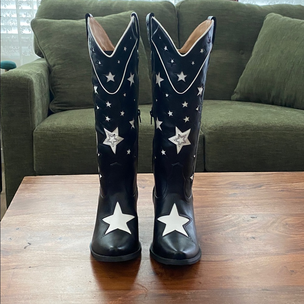 Redtop Black Star Cowboy Boots
